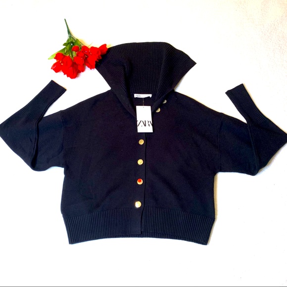 Zara Jackets & Blazers - ZARA Sweater With Sailor Style Collar Size Small